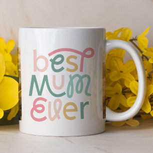 Caneca A melhor mãe de fotografias de tipografia moderna