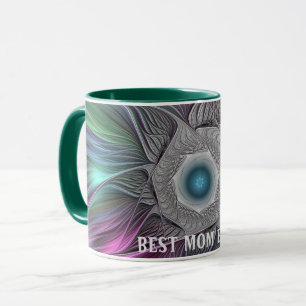 Caneca A melhor mãe do Fractal Abstrato de Potência Col