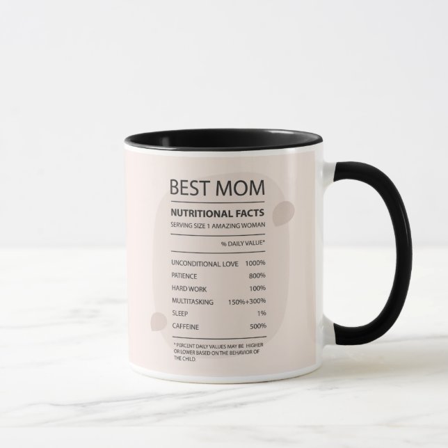 Caneca A Melhor Mãe, Fatos Nutricionais, Enrola (Direita)