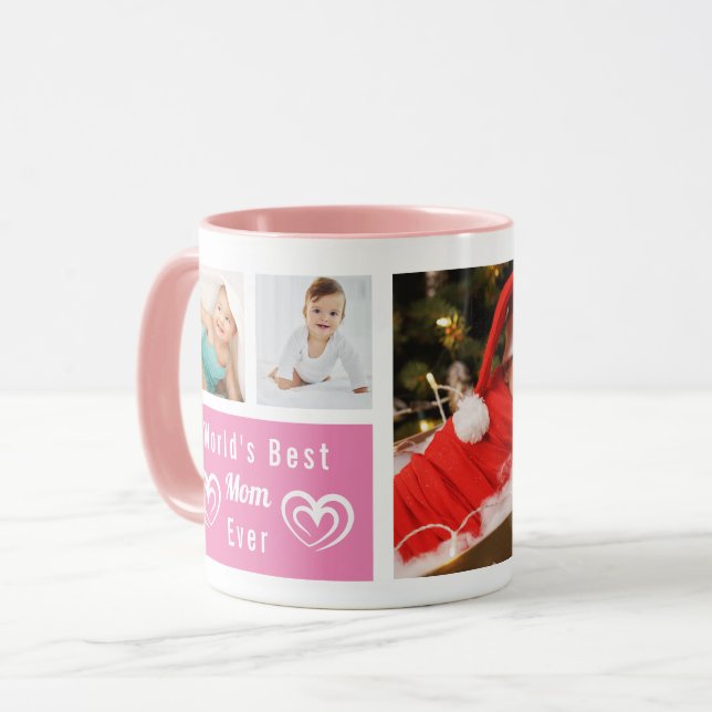 Caneca A Melhor Mãe, Já Rosa, Fotografia Personalizada Mu (Frente Esquerda)