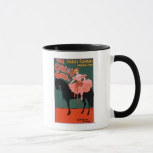 Caneca A menina do circo - mulher no teatro do cavalo