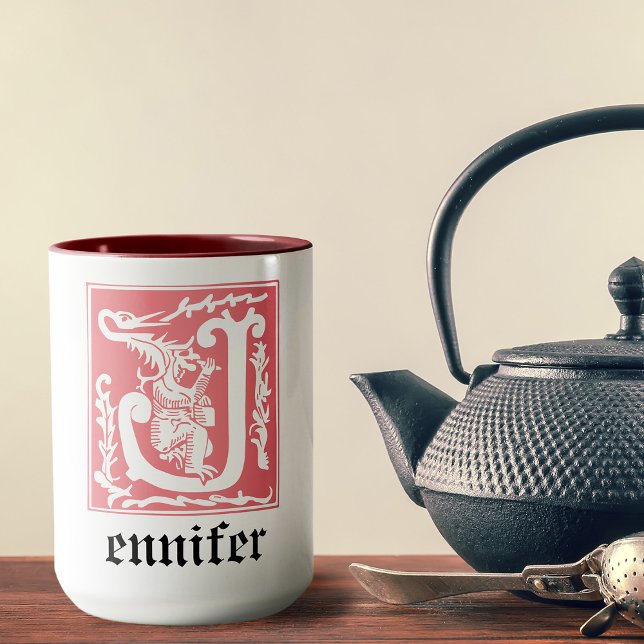 Caneca A mítica do século XVI cria capital decorativo J (Criador carregado)