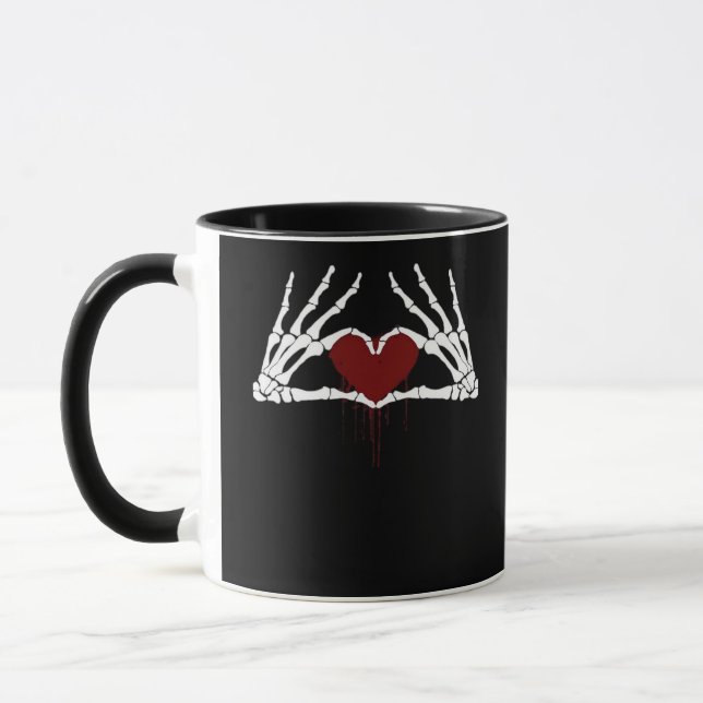 Caneca À Morte - Mãos do Coração do Esqueleto (Esquerda)