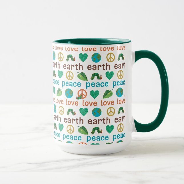 Caneca A Muito Faminta Lagarta Paz Que Ama A Terra (Direita)