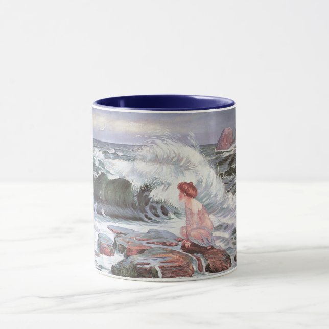 Caneca A mulher e a onda (por Frantisek Kupka) (Centro)