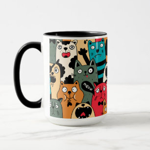 Caneca A multidão de gatos