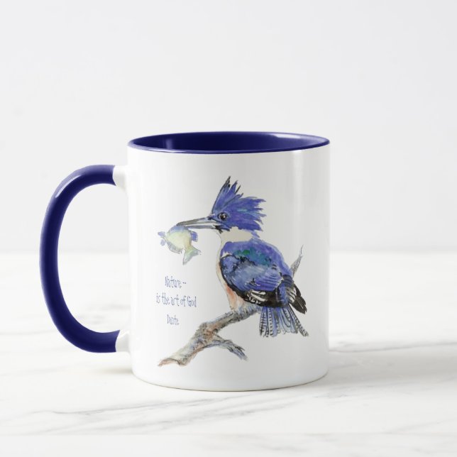 Caneca A natureza é a arte de Deus, citação - Kingfisher, (Esquerda)