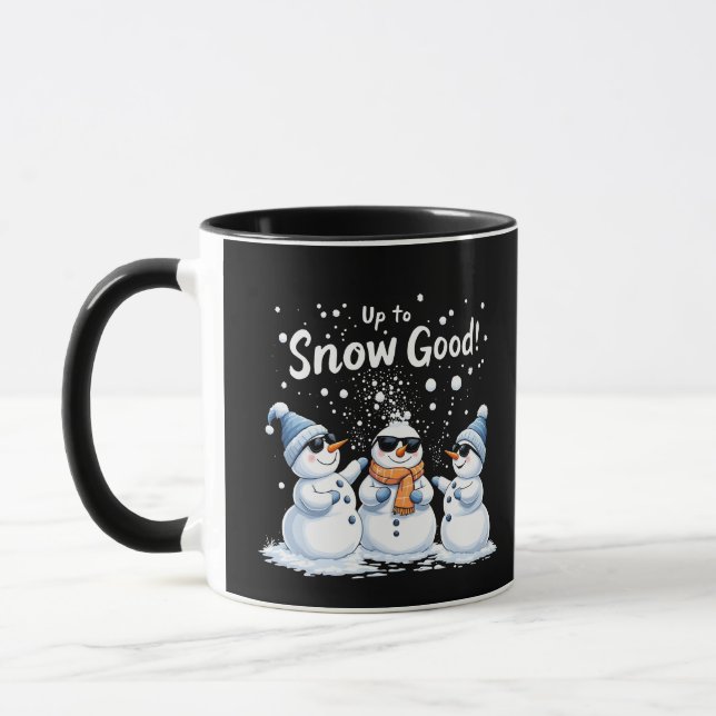 Caneca À Neve Bom Snowman Engraçado Natal (Esquerda)