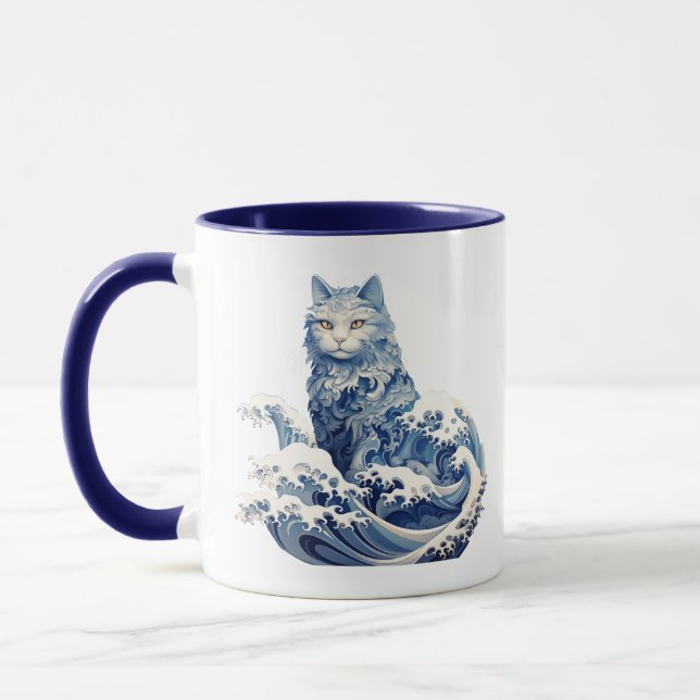 Caneca A Onda De Gato De Kanagawa (Esquerda)