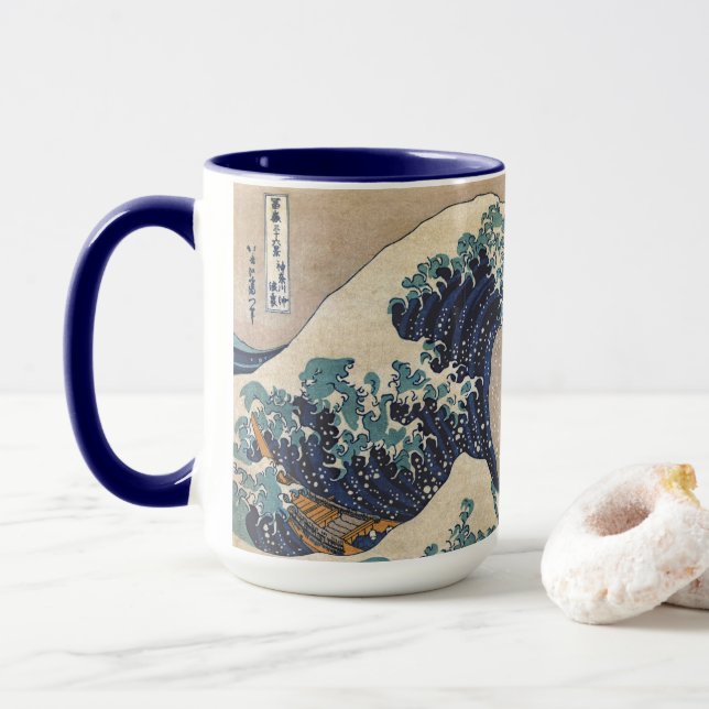 Caneca A onda do Excelente de Kanagawa (Com Donut)
