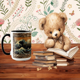 Caneca A onda Excelente de Kanagawa Vintage Oceano Japonê