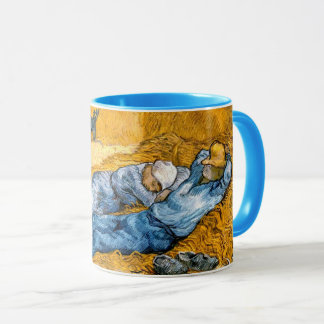 Caneca A paisagem Siesta (1890) belo art Van Gogh