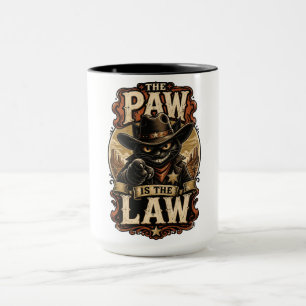 Caneca A Pata é a Lei Gato Western Engraçado de Cowboy