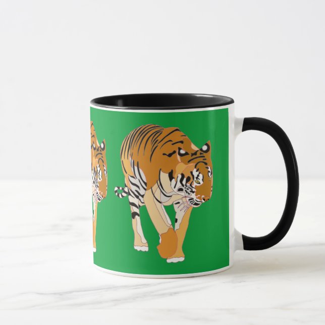 Caneca A pintura de passeio de Digitas do tigre agride (Direita)