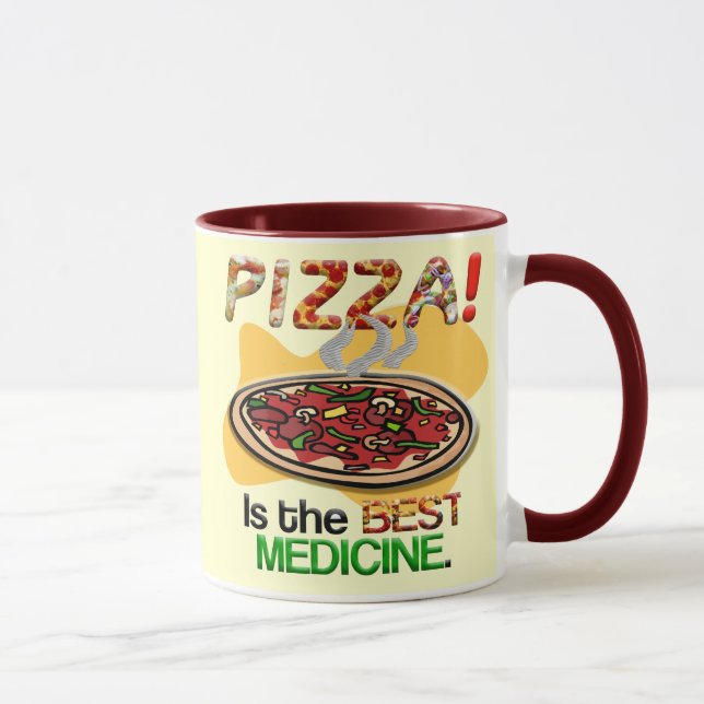Caneca A pizza é a melhor medicina (Direita)