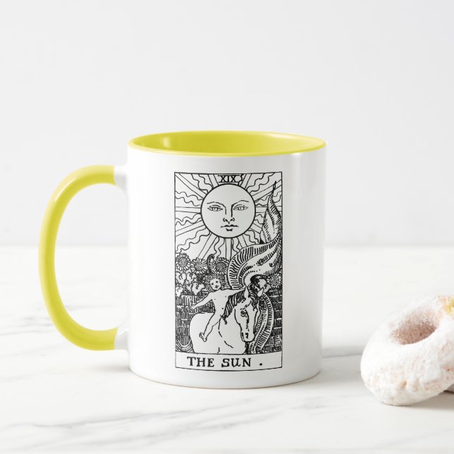 Caneca A Placa de Tarot Sun (Com Donut)