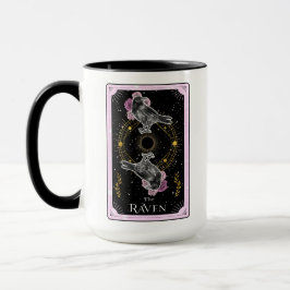 Caneca A Placa Raven Tarot Celestial Lua Rosa Rosa