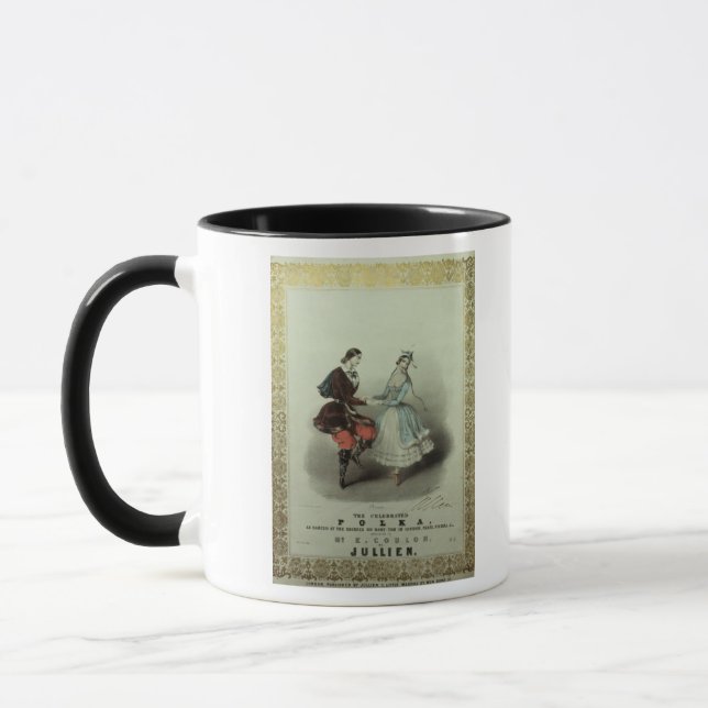 Caneca A polca comemorada, folha da canção, 1840 (Esquerda)