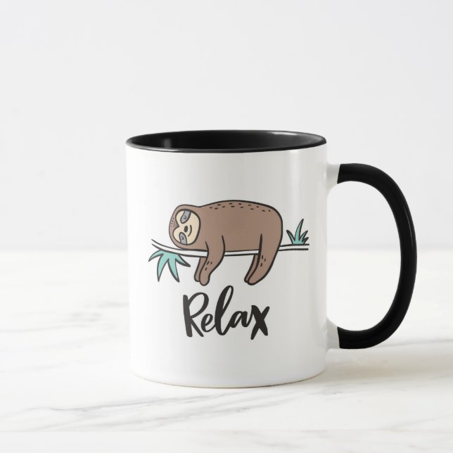 Caneca A preguiça diz relaxa (Direita)