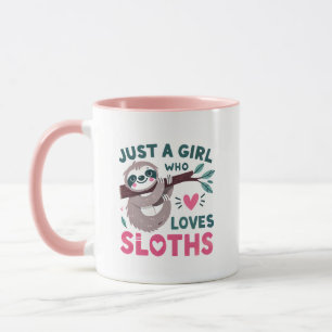 Caneca A preguiça engraçada só a garota ama