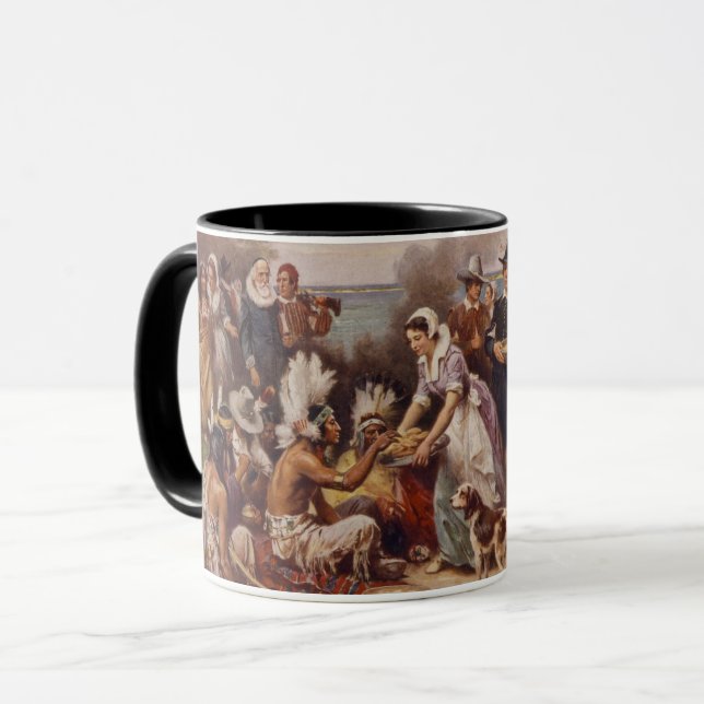 Caneca A primeira acção de graças 1621% pipe% c.1932 (Frente Esquerda)