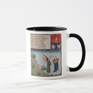 Caneca A senhora Filosofia conduz Boethius em vôo