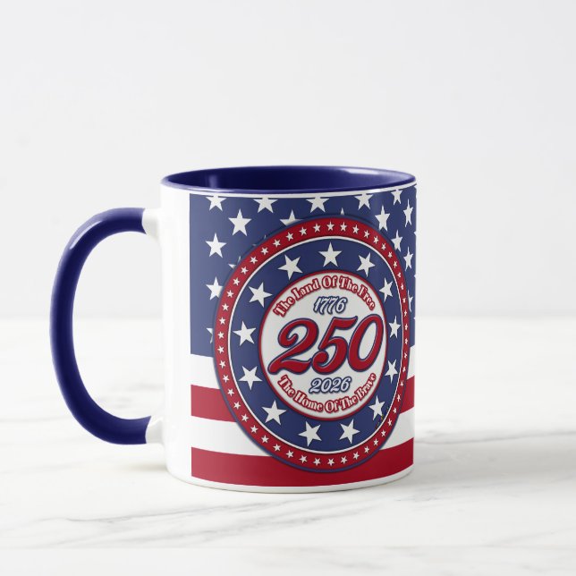 Caneca A Terra Dos Livres A Casa Dos Bravos BandeiraDosEU (Esquerda)