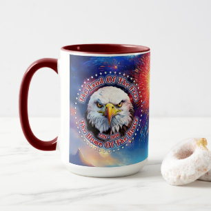 Caneca A Terra Dos Livres Águia Marrom Fogos de Artifício