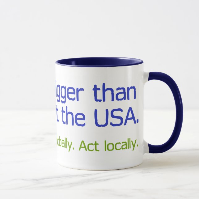Caneca A terra é mais grande do que América (Direita)