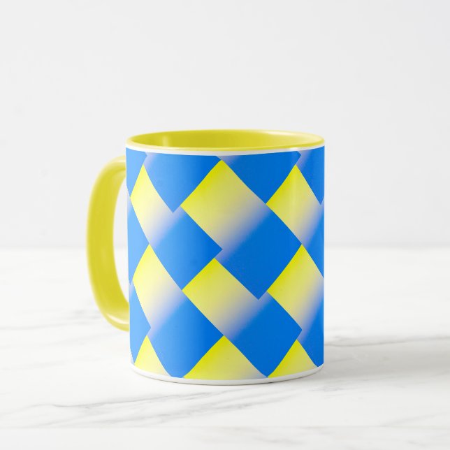 Caneca A Ucrânia Azul e Amarela inspirou a paz contra a g (Frente Esquerda)
