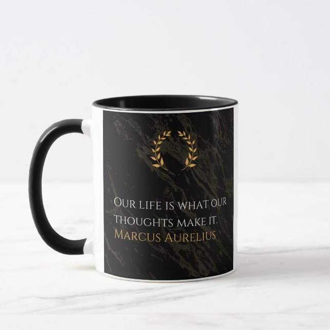 Caneca A Verdade de Marcus Aurelius: Moldando a Vida (Esquerda)