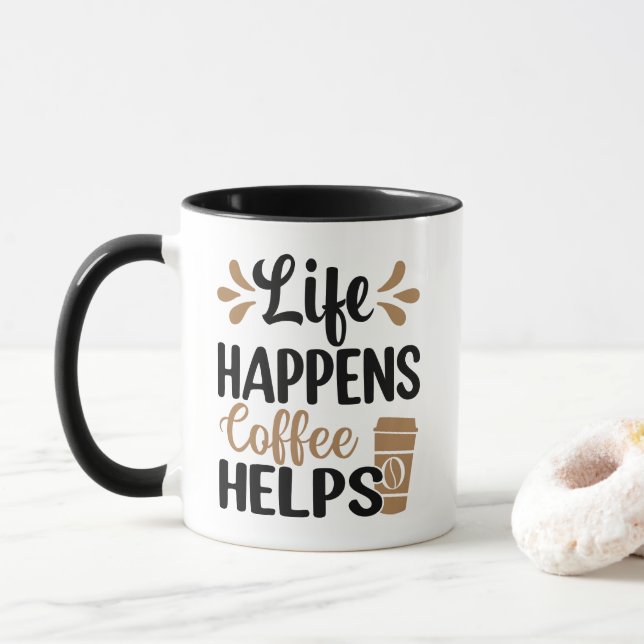 Caneca A Vida Acontece Café Ajuda (Com Donut)