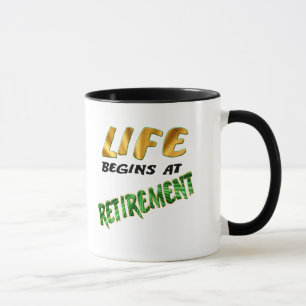 Caneca A vida começa na aposentadoria