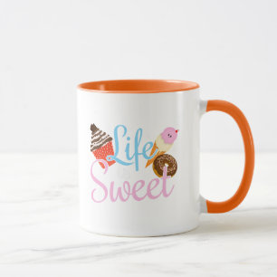 Caneca A Vida de Quem Ama Comida é Doce Citação de Confei