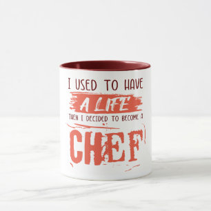 Caneca A vida do chef. Ideia Engraçada.