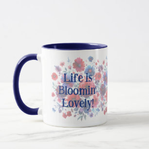 Caneca A vida é Bloomin adorável adicionar sua própria ci