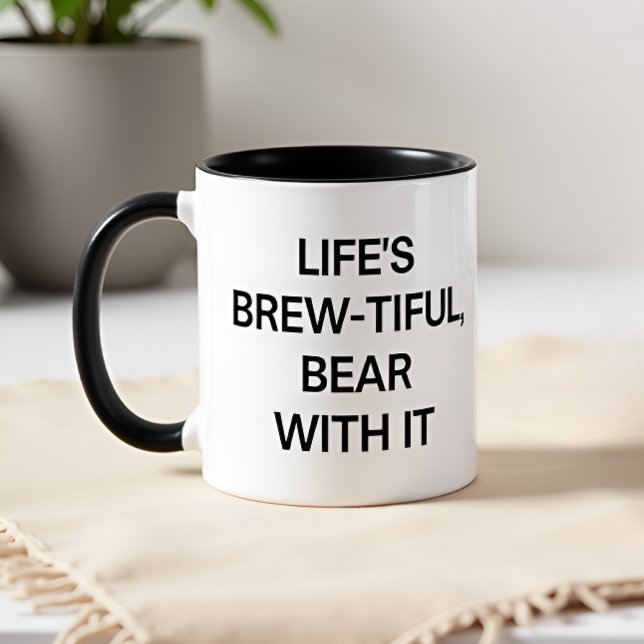 Caneca A Vida é Brew-tiful, Suporte Com Ela (Criador carregado)
