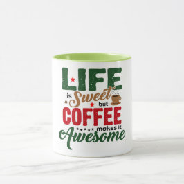 Caneca A vida é doce humor de café