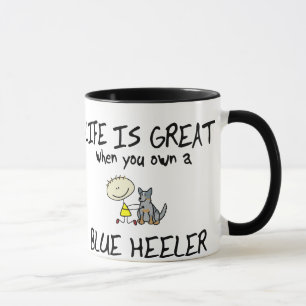 Caneca A vida é grande Heeler azul