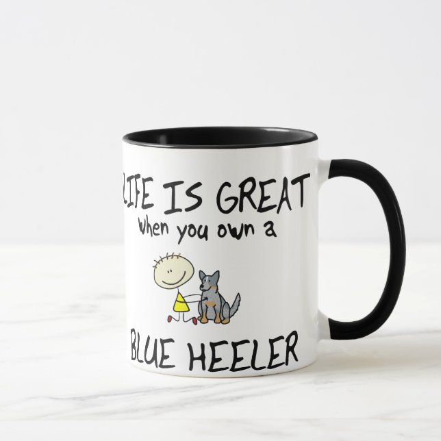Caneca A vida é grande Heeler azul (Direita)