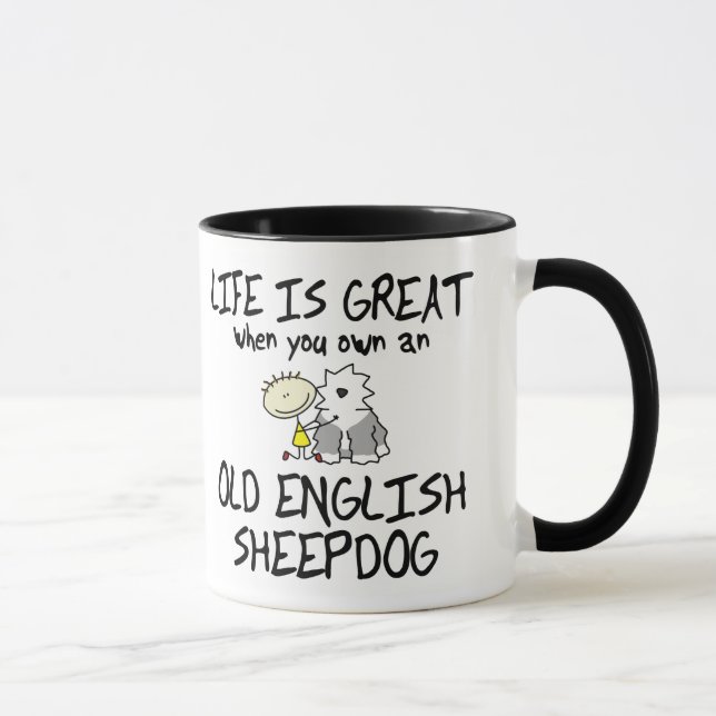 Caneca A vida é grande Sheepdog inglês velho (Direita)