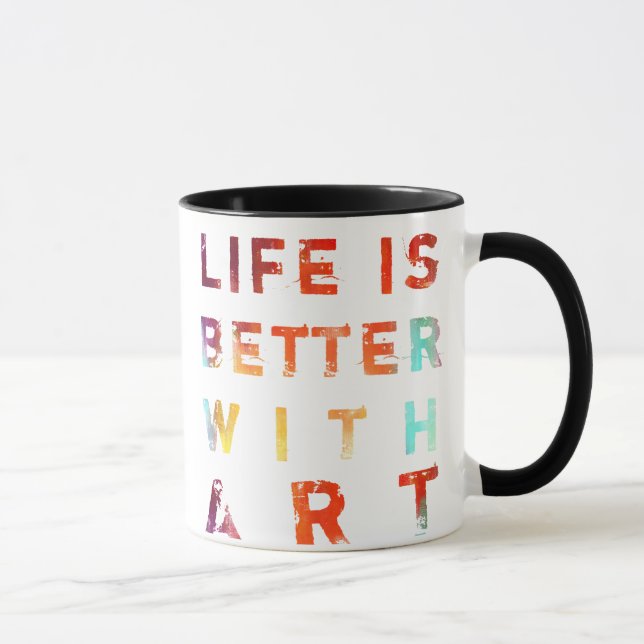 Caneca A Vida É Melhor Com A Arte (Direita)