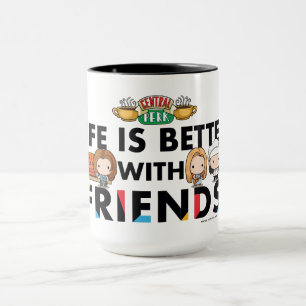 Caneca A Vida é Melhor com AMIGOS™ Arte Chibi
