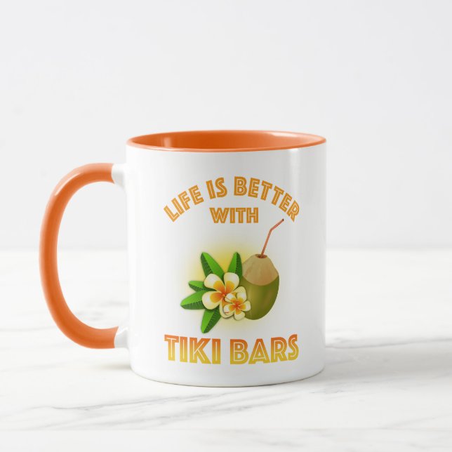 Caneca A Vida É Melhor Com Bares Tiki (Esquerda)