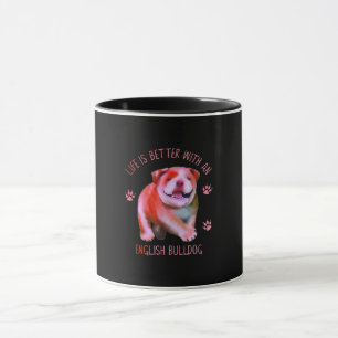 Caneca A Vida É Melhor Com Um Cachorro Inglês Engraçado