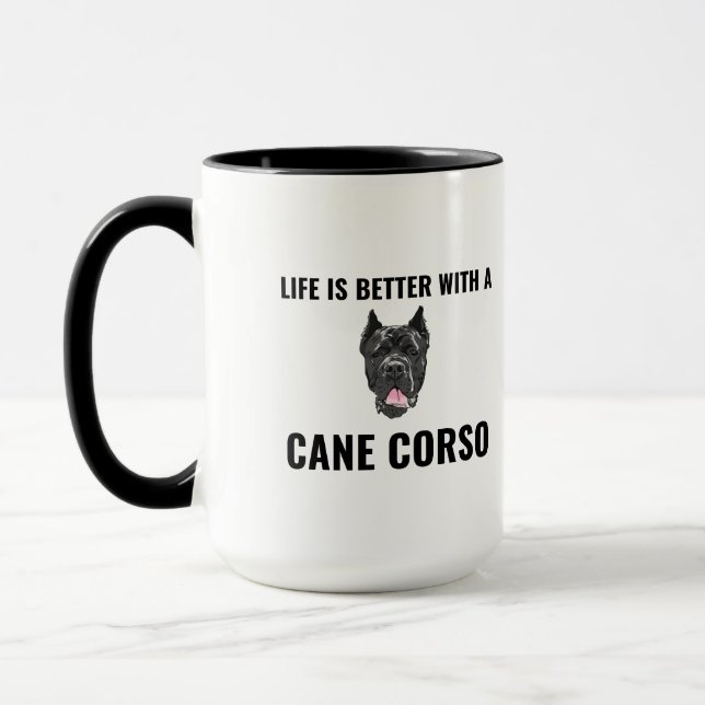 Caneca A vida é melhor com um corso de cana (Esquerda)