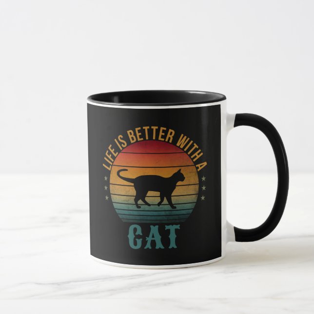 CANECA A VIDA É MELHOR COM UM GATO (Direita)
