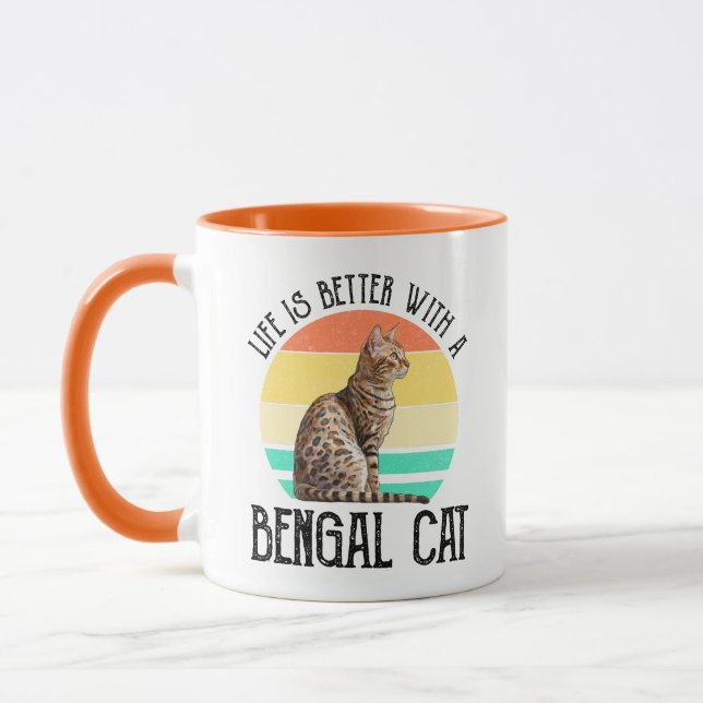 Caneca A Vida É Melhor Com Um Gato Bengala (Esquerda)
