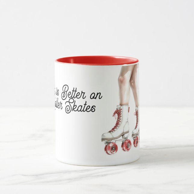 Caneca A vida é melhor de patins (Centro)