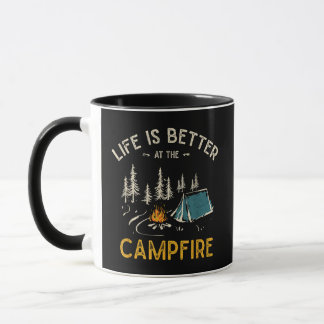Caneca A Vida É Melhor No Acampamento Divertido Caçamba